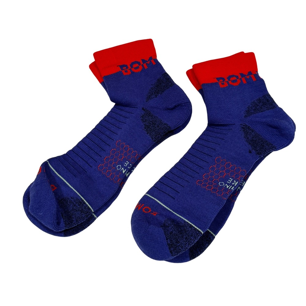 NEW Bombas Merino Wool Hike Ski Snow Crew Ankle Socks Blue Red Size XL - 2 pairs